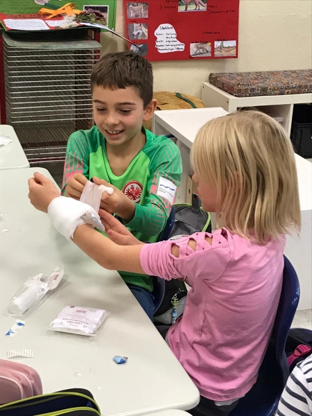 Erste Huilfe Druckverband