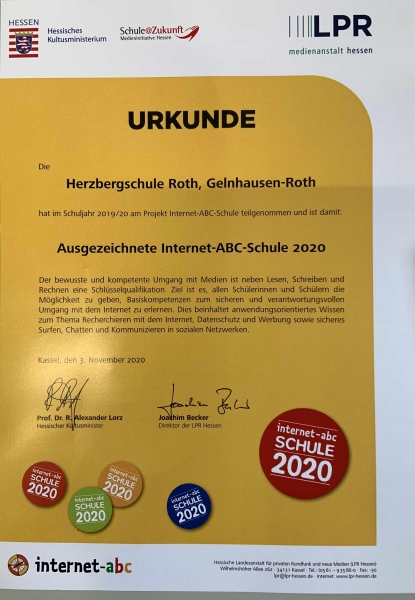 Internet ABC Urkunde